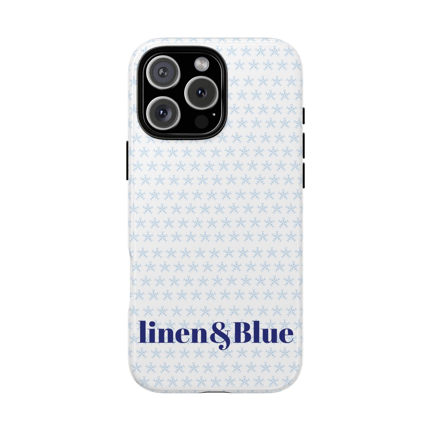 Phone Case – Linen & Blue Star Pattern Protective Cover