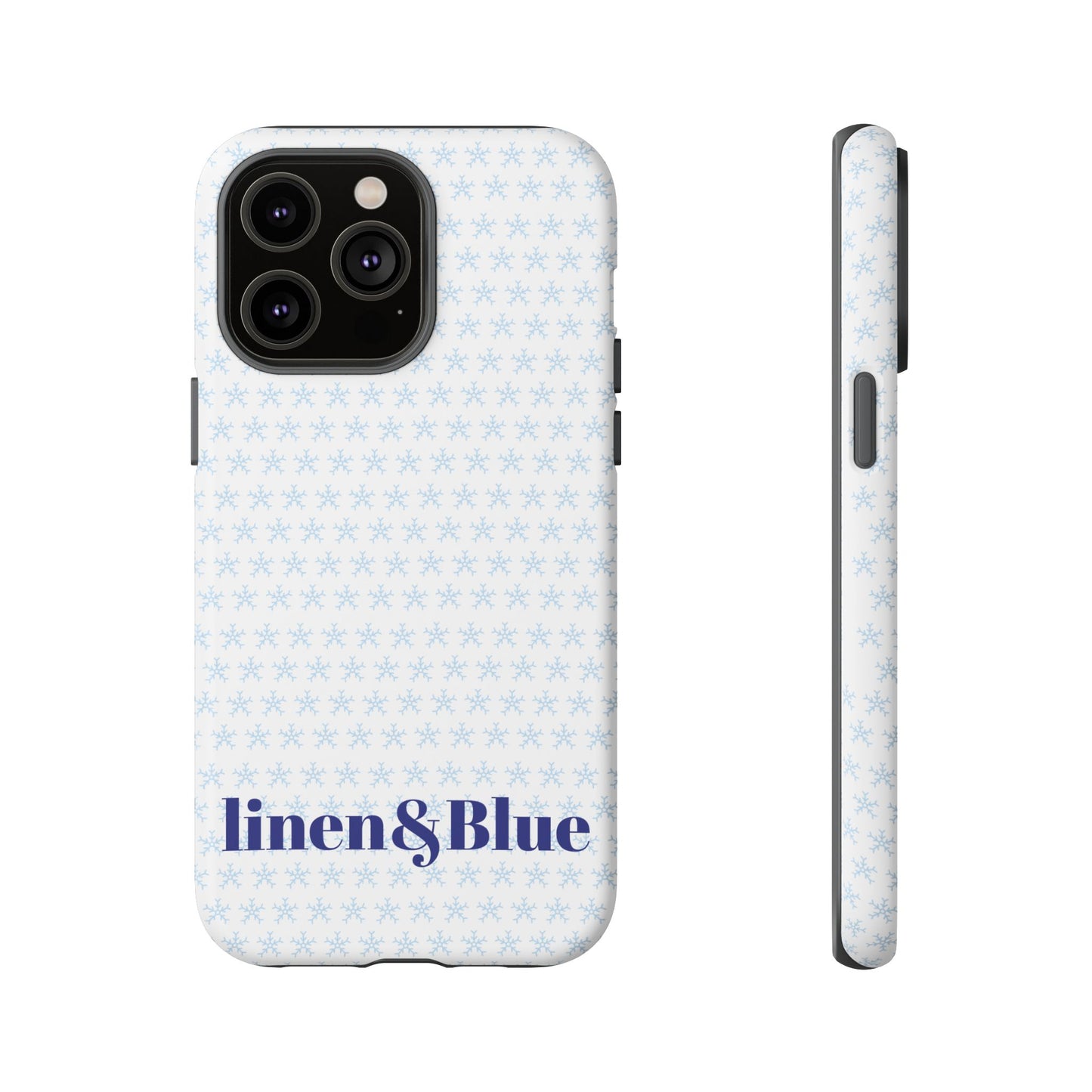 Phone Case – Linen & Blue Star Pattern Protective Cover