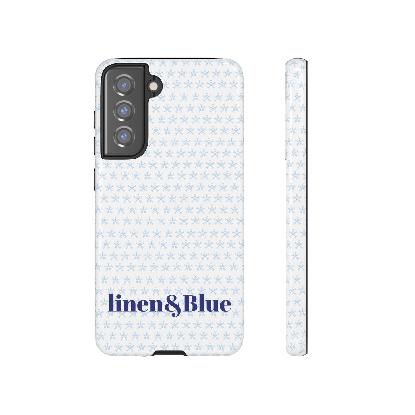 Phone Case – Linen & Blue Star Pattern Protective Cover