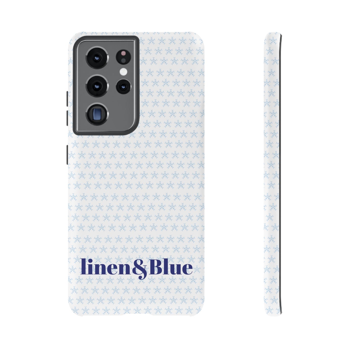 Phone Case – Linen & Blue Star Pattern Protective Cover