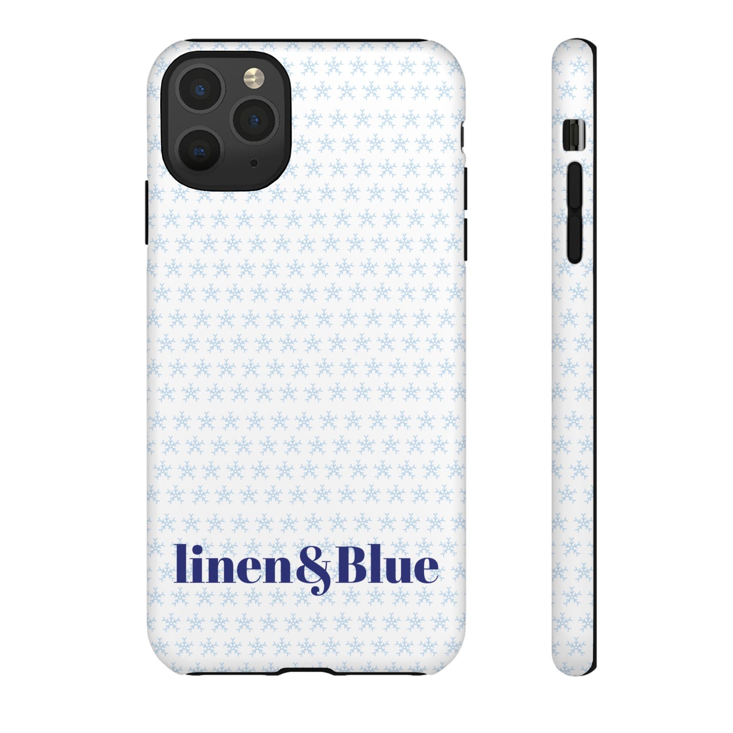 Phone Case – Linen & Blue Star Pattern Protective Cover