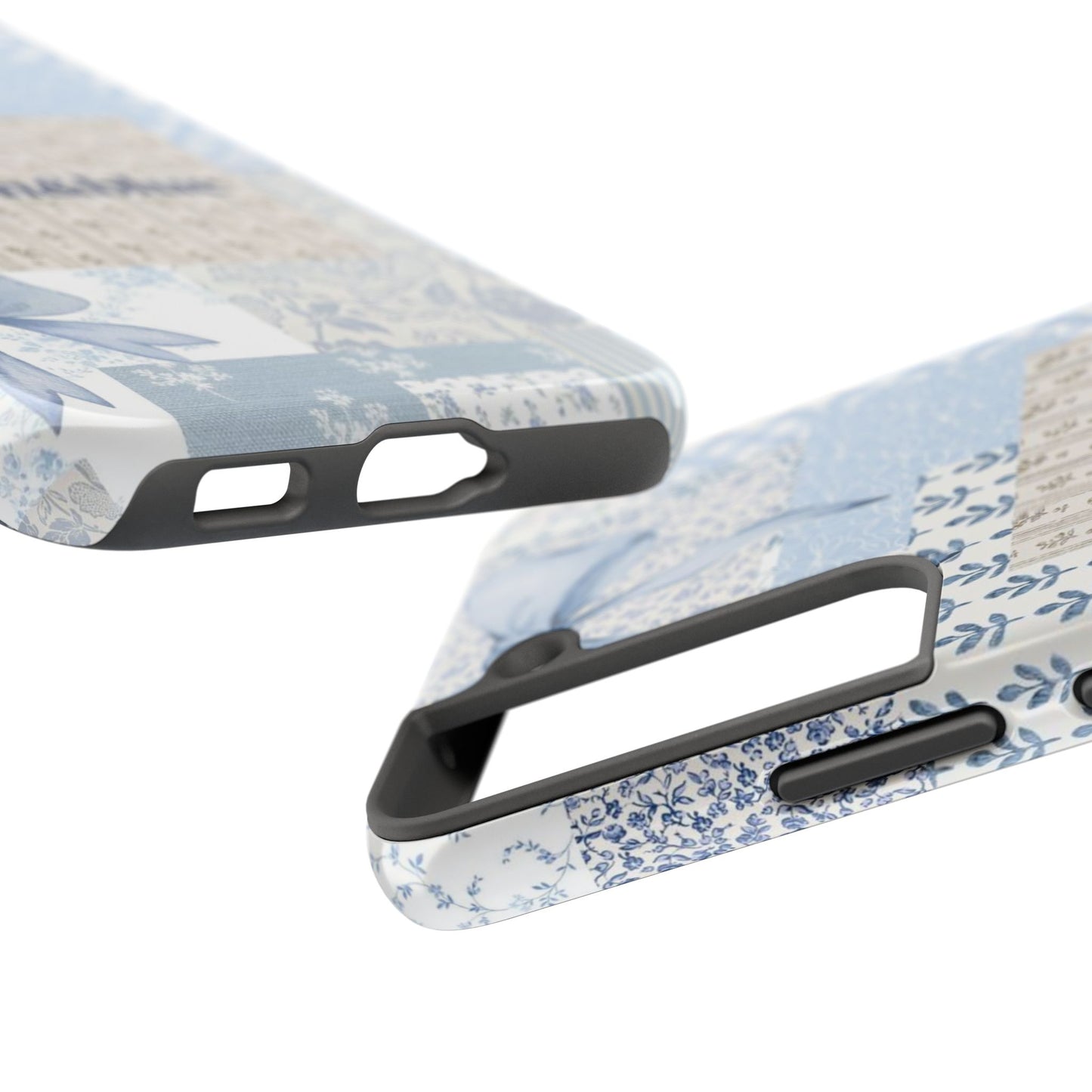 Blue Patchwork Bow linen&blue Cute Floral Protective Cover