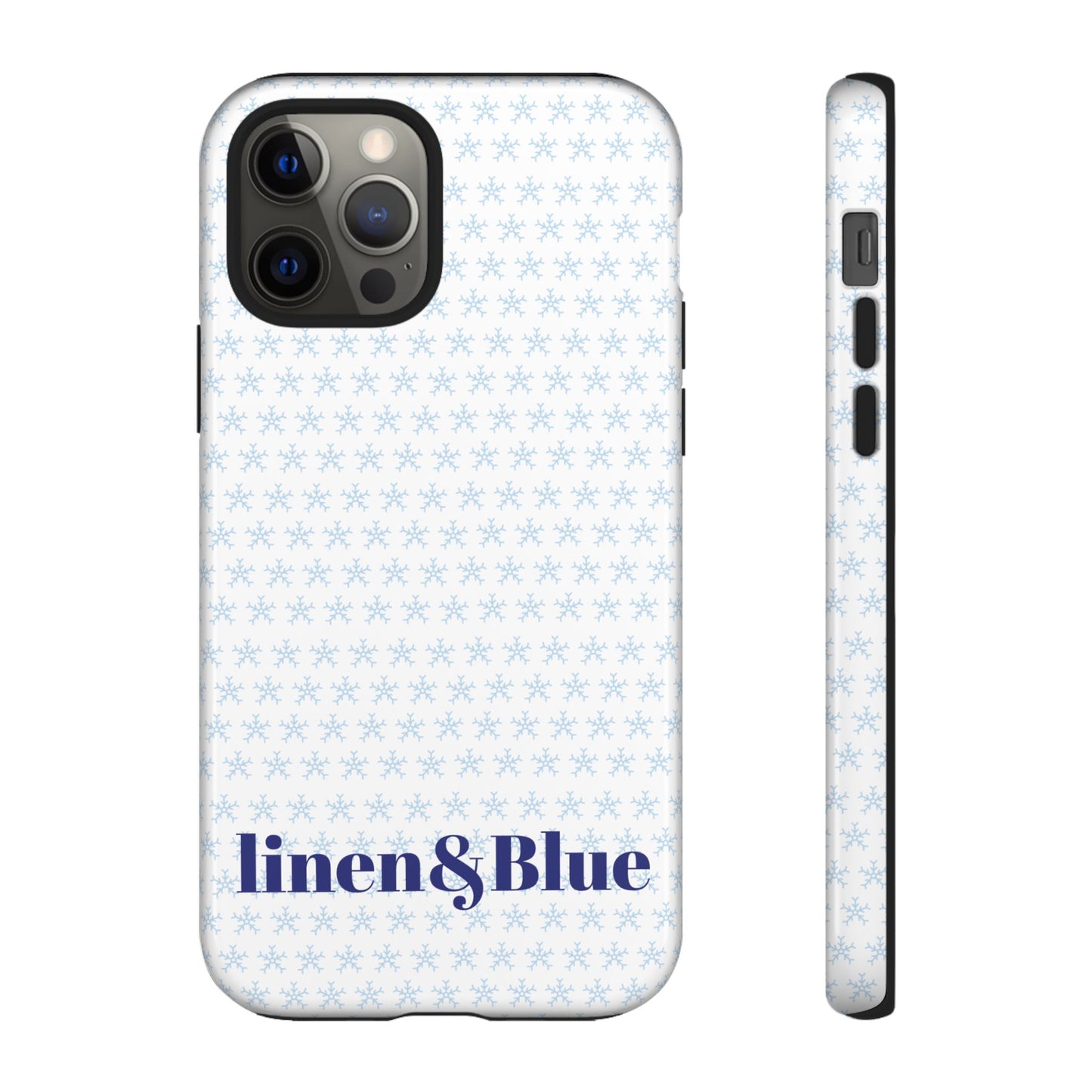 Phone Case – Linen & Blue Star Pattern Protective Cover