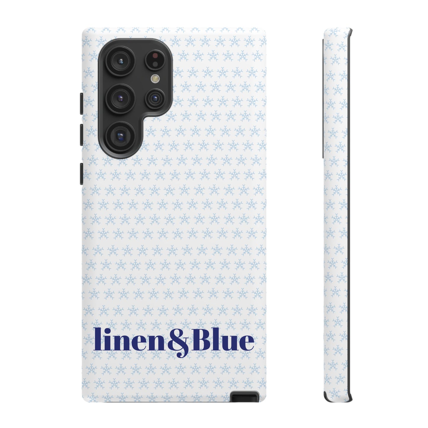 Phone Case – Linen & Blue Star Pattern Protective Cover