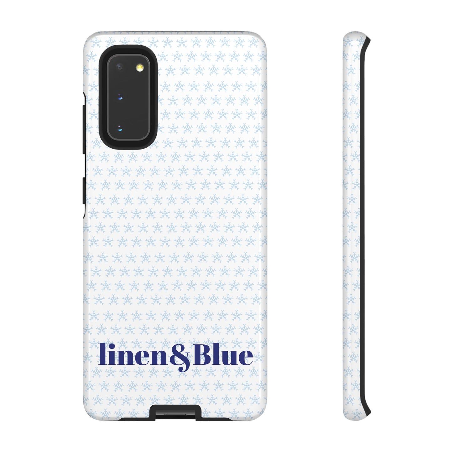 Phone Case – Linen & Blue Star Pattern Protective Cover