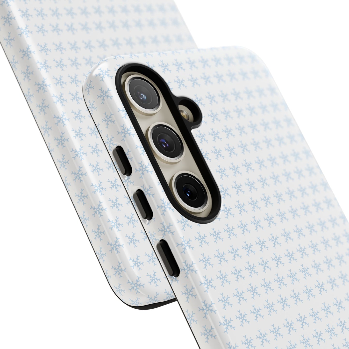 Phone Case – Linen & Blue Star Pattern Protective Cover