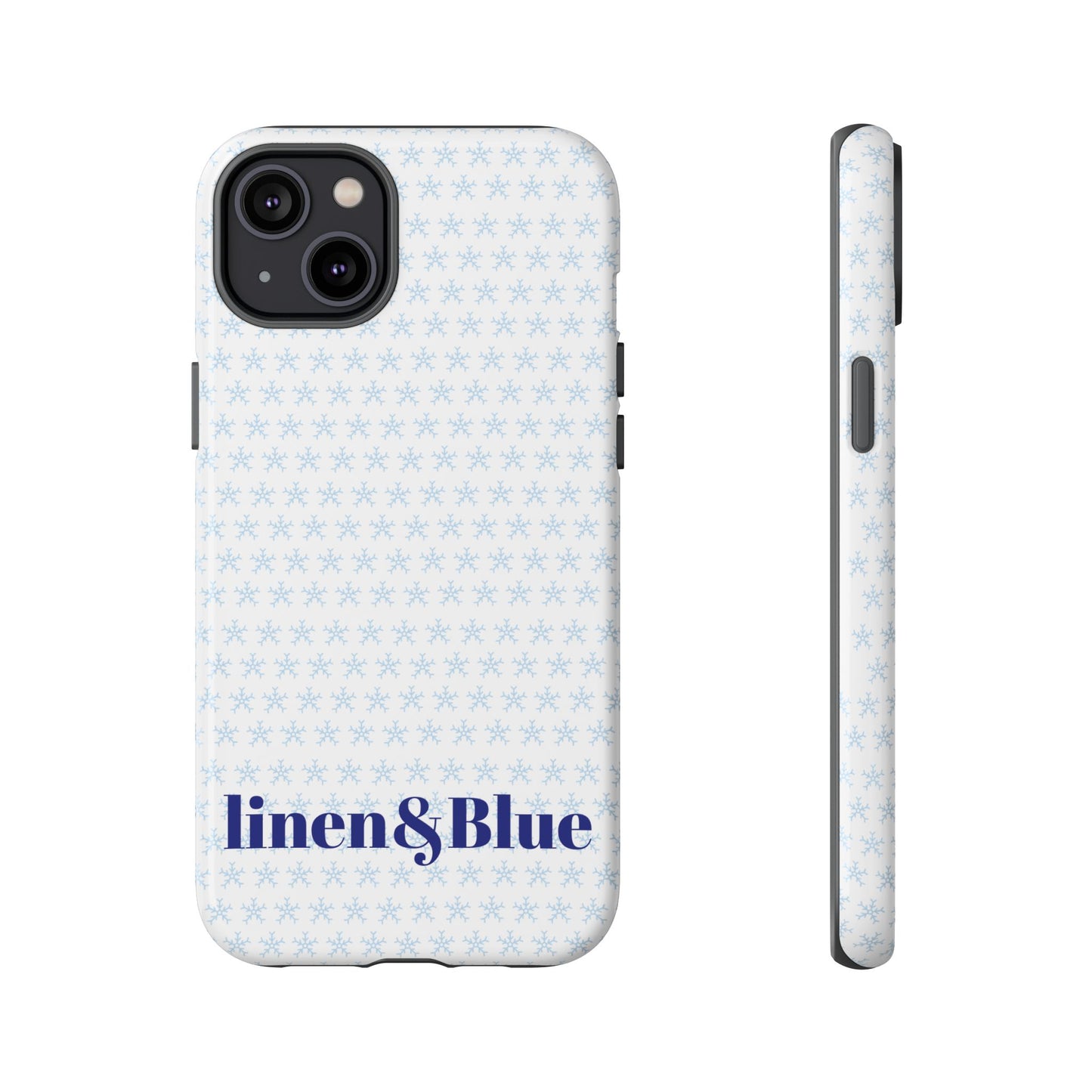Phone Case – Linen & Blue Star Pattern Protective Cover