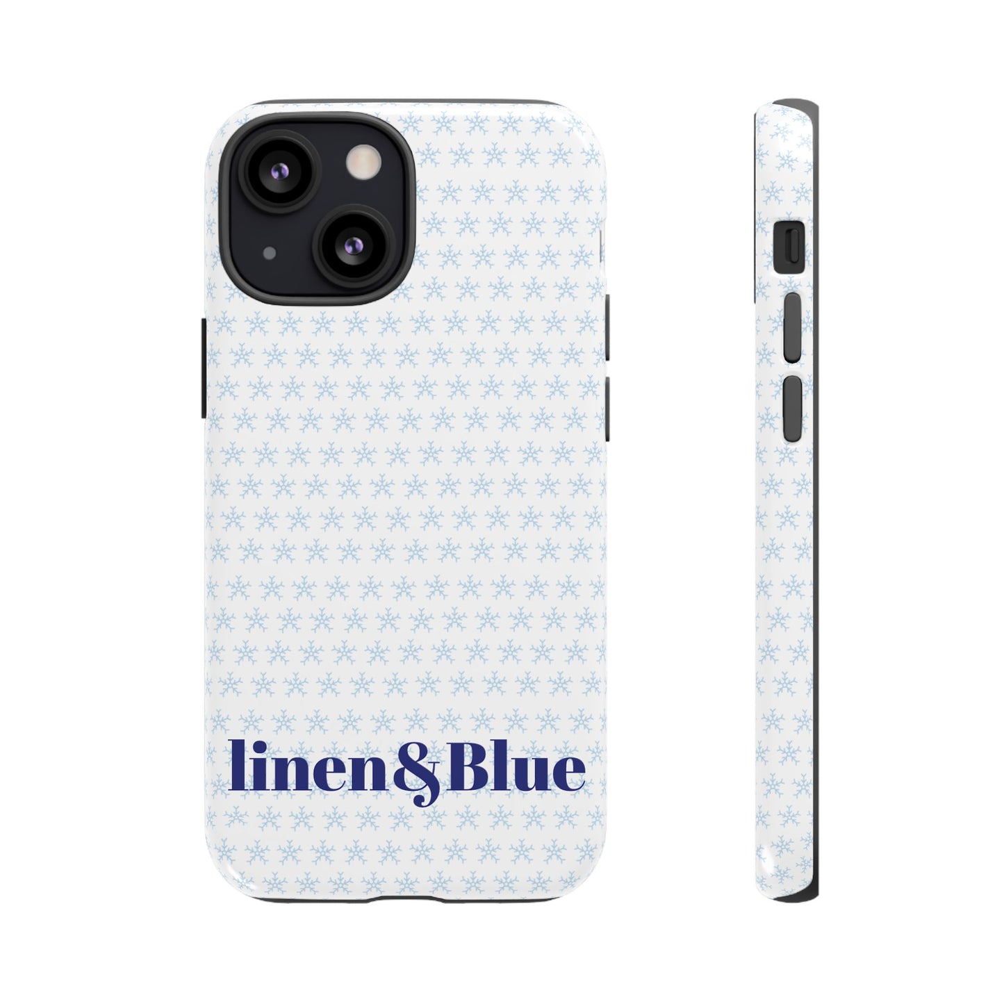 Phone Case – Linen & Blue Star Pattern Protective Cover