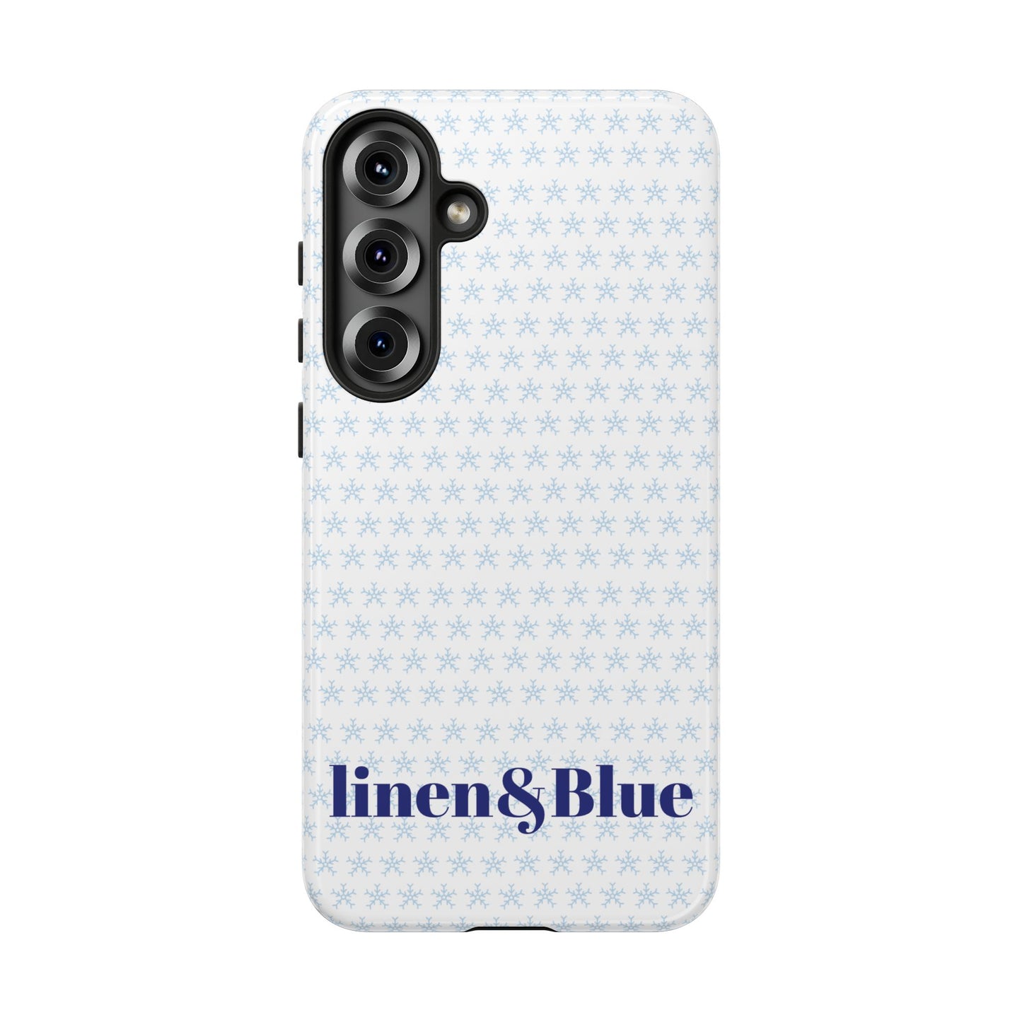 Phone Case – Linen & Blue Star Pattern Protective Cover
