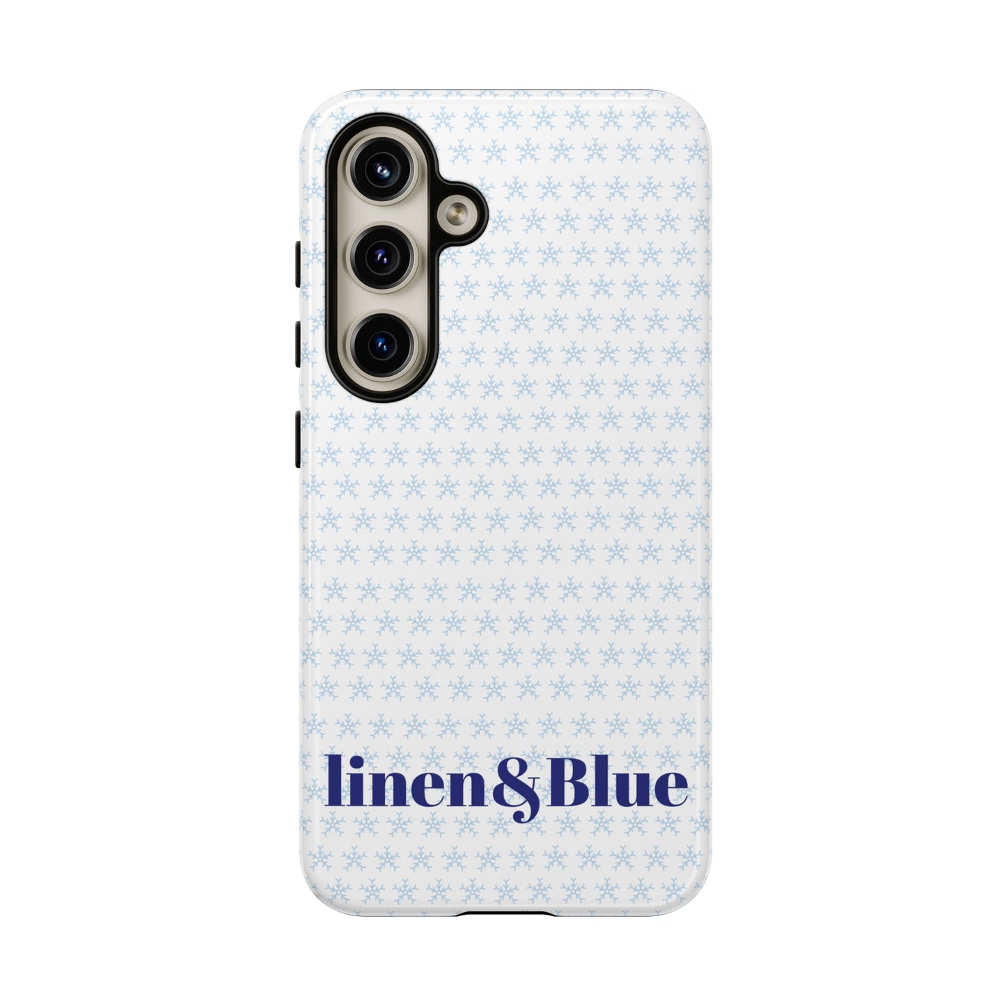 Phone Case – Linen & Blue Star Pattern Protective Cover