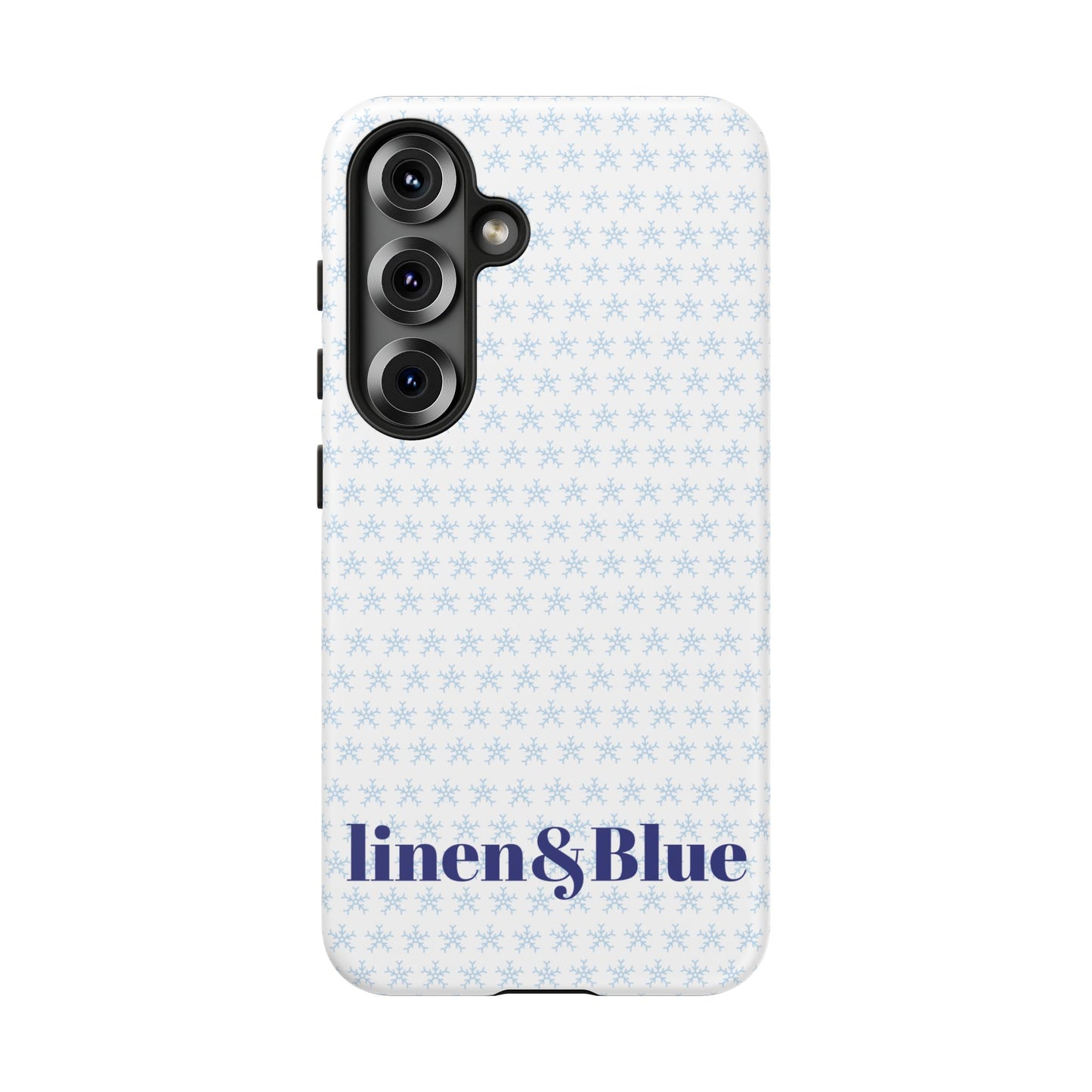 Phone Case – Linen & Blue Star Pattern Protective Cover