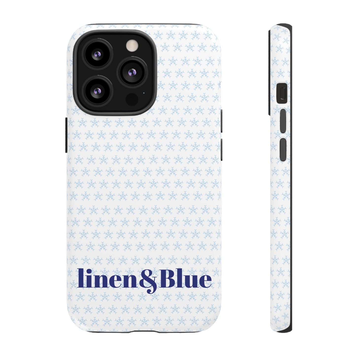 Phone Case – Linen & Blue Star Pattern Protective Cover
