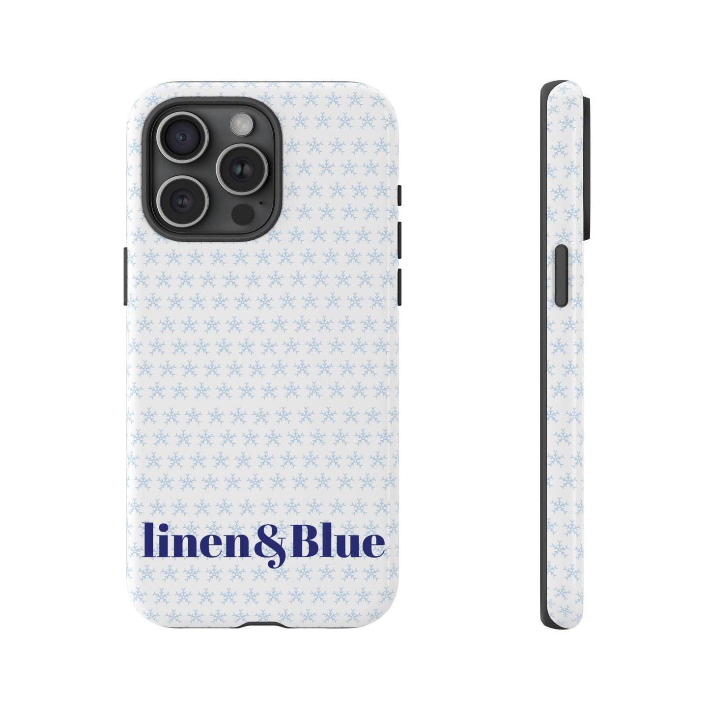 Phone Case – Linen & Blue Star Pattern Protective Cover