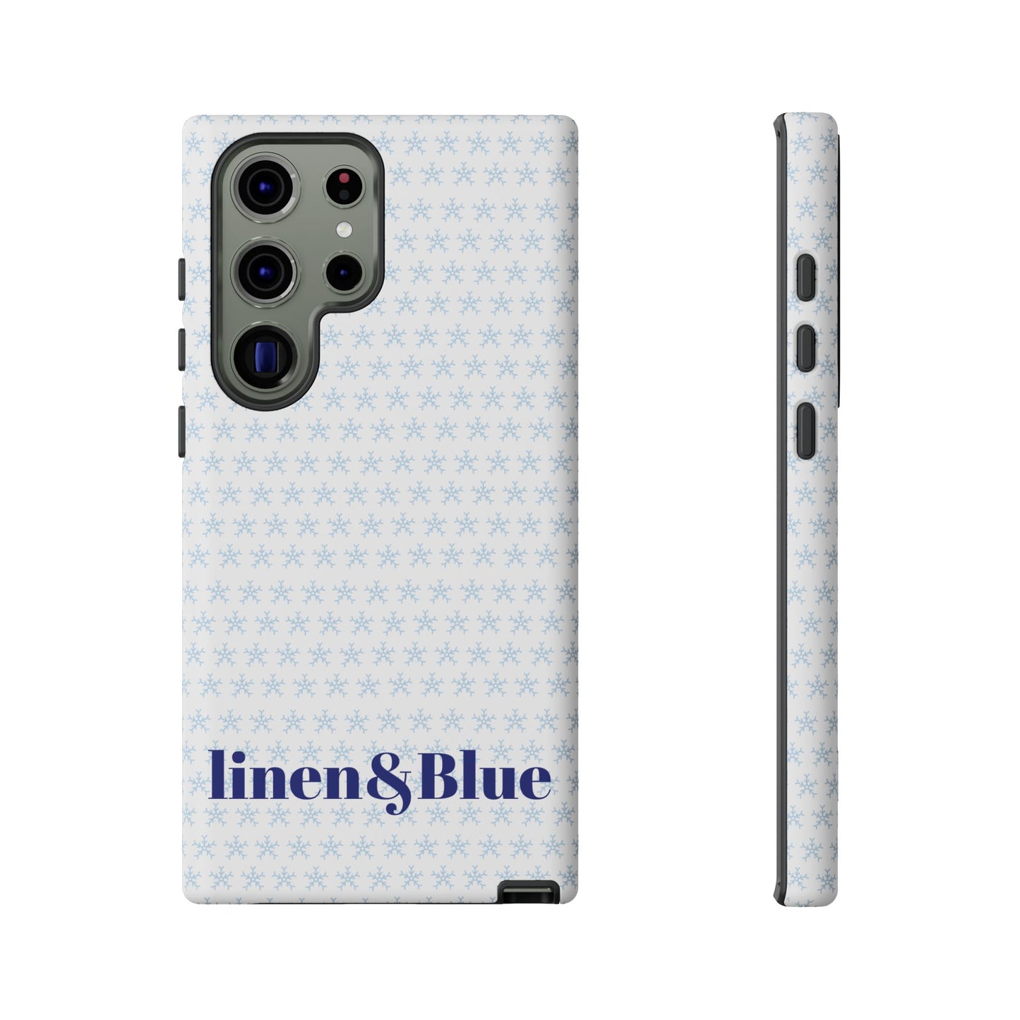Phone Case – Linen & Blue Star Pattern Protective Cover