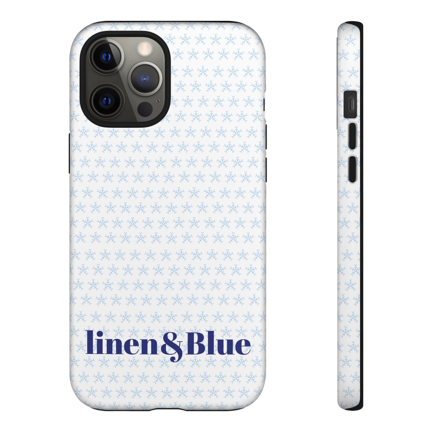 Phone Case – Linen & Blue Star Pattern Protective Cover