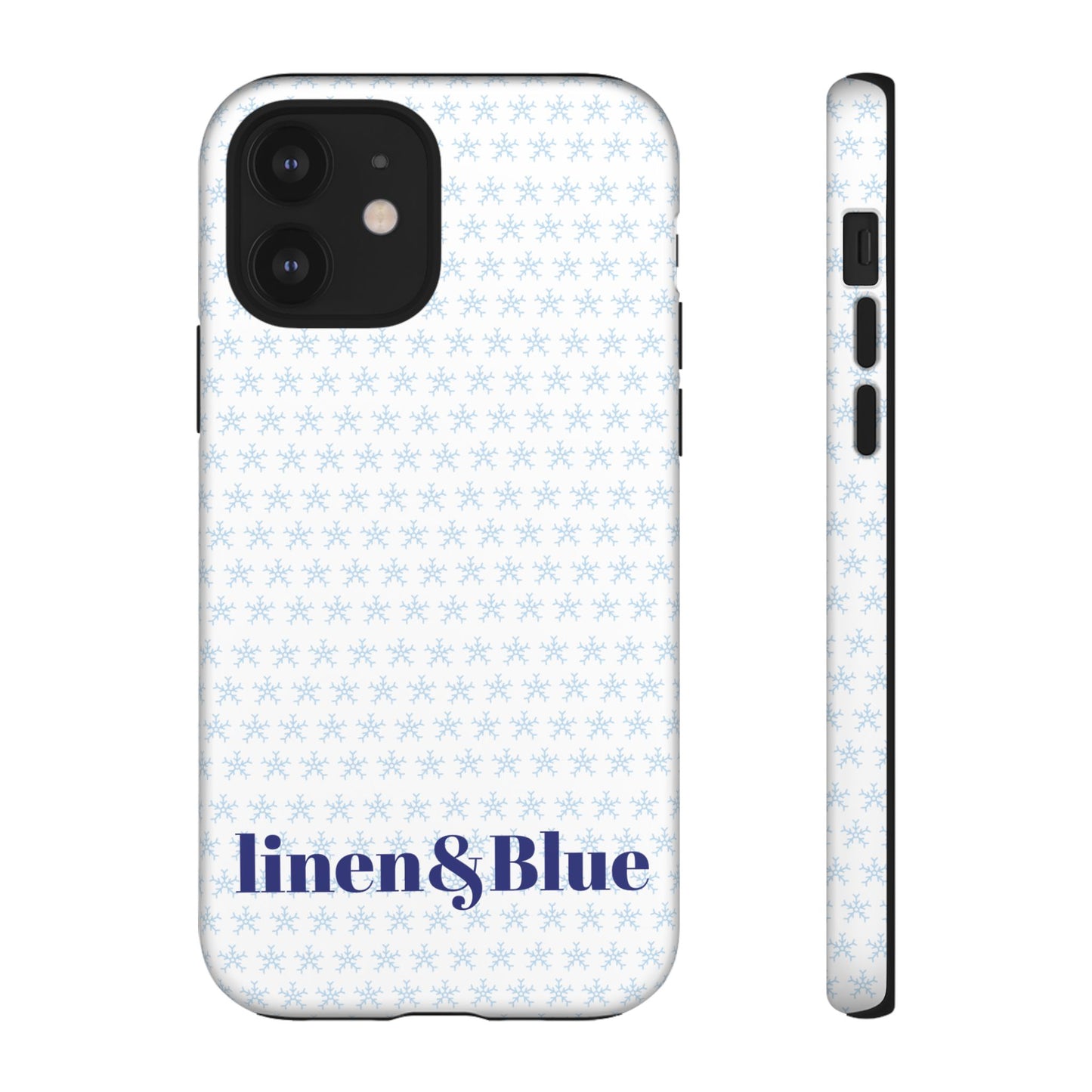 Phone Case – Linen & Blue Star Pattern Protective Cover