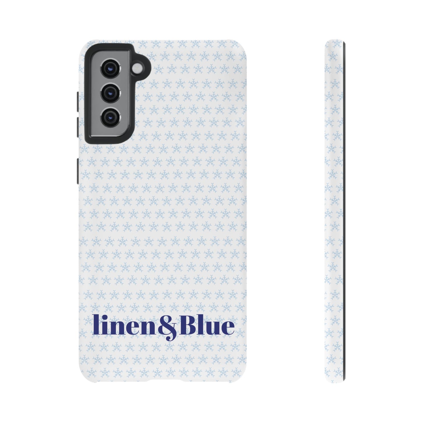 Phone Case – Linen & Blue Star Pattern Protective Cover