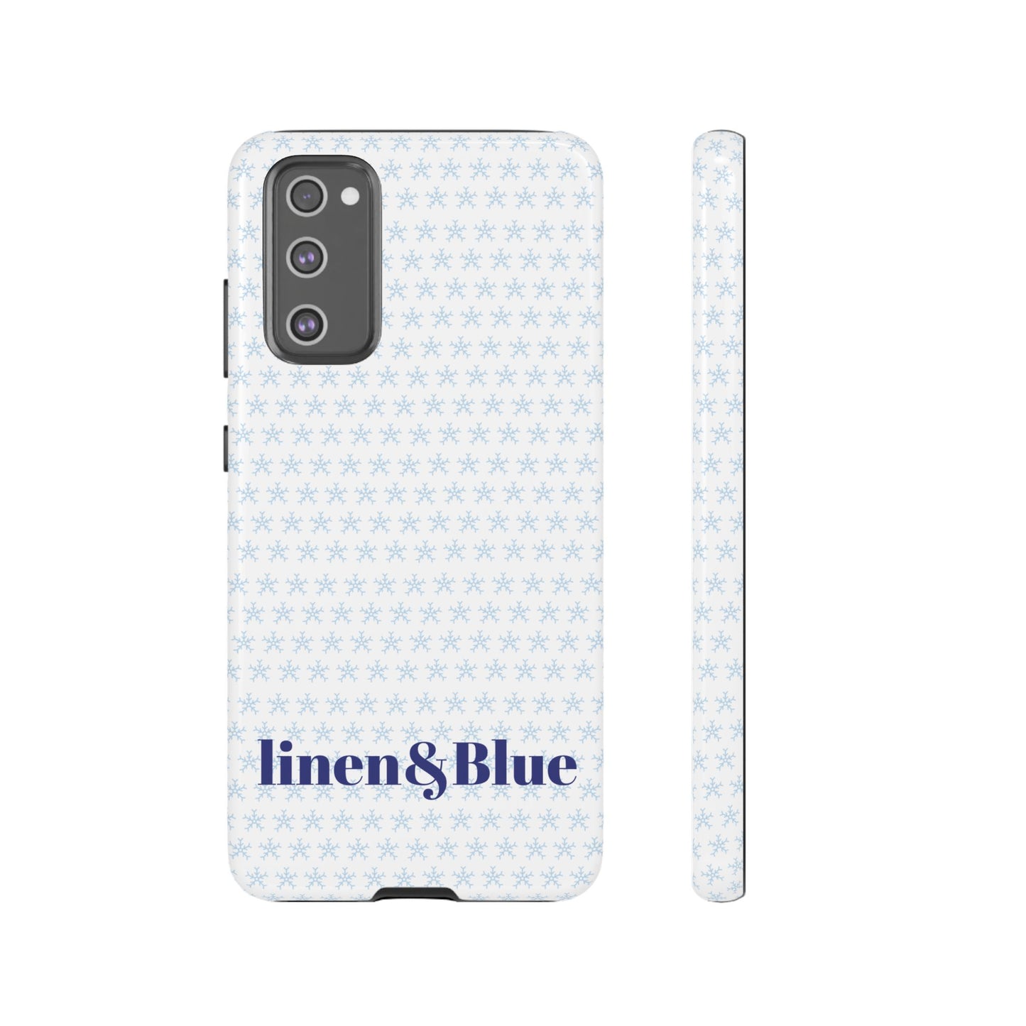 Phone Case – Linen & Blue Star Pattern Protective Cover