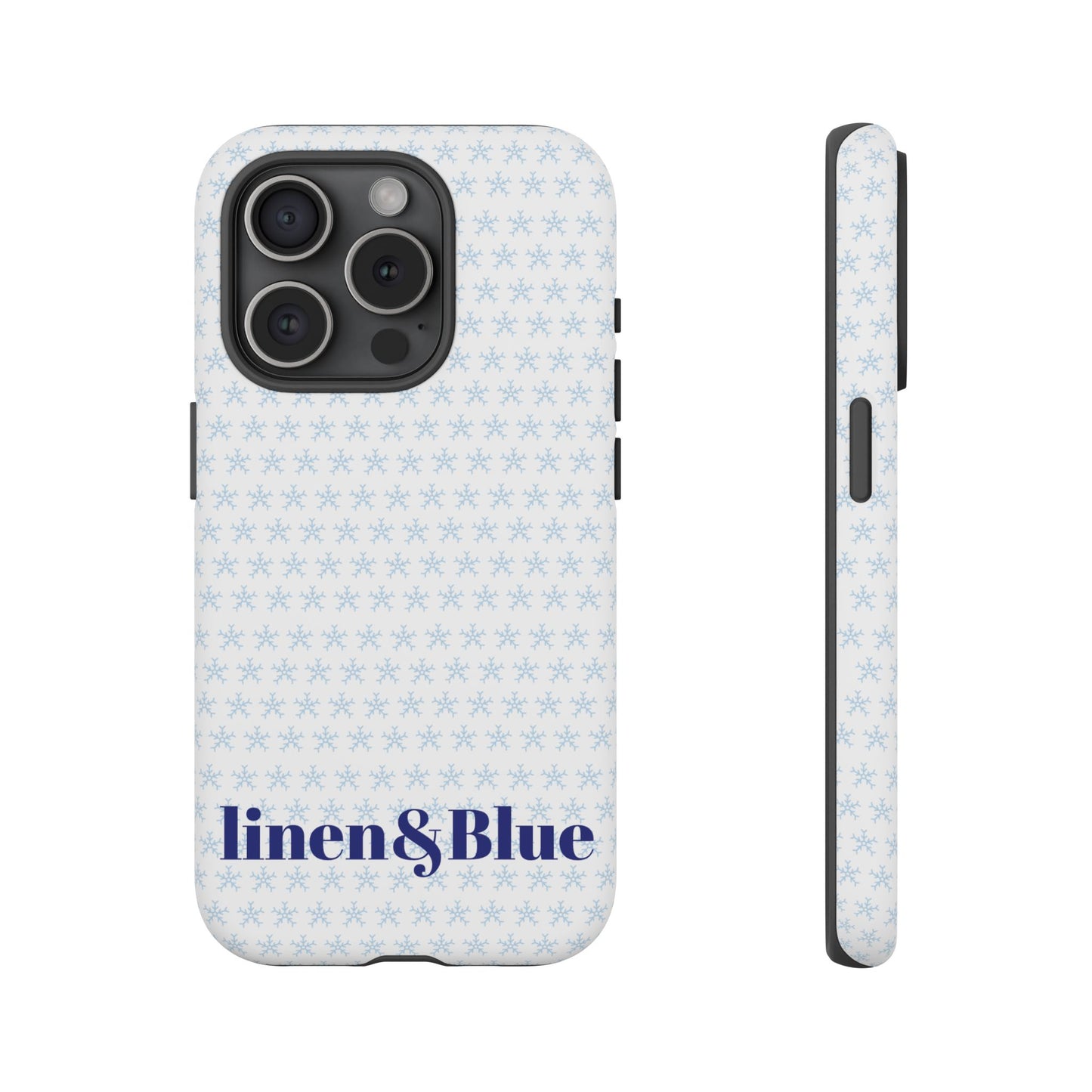 Phone Case – Linen & Blue Star Pattern Protective Cover