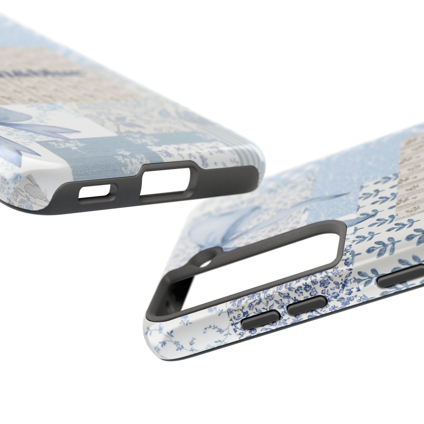 Blue Patchwork Bow linen&blue Cute Floral Protective Cover