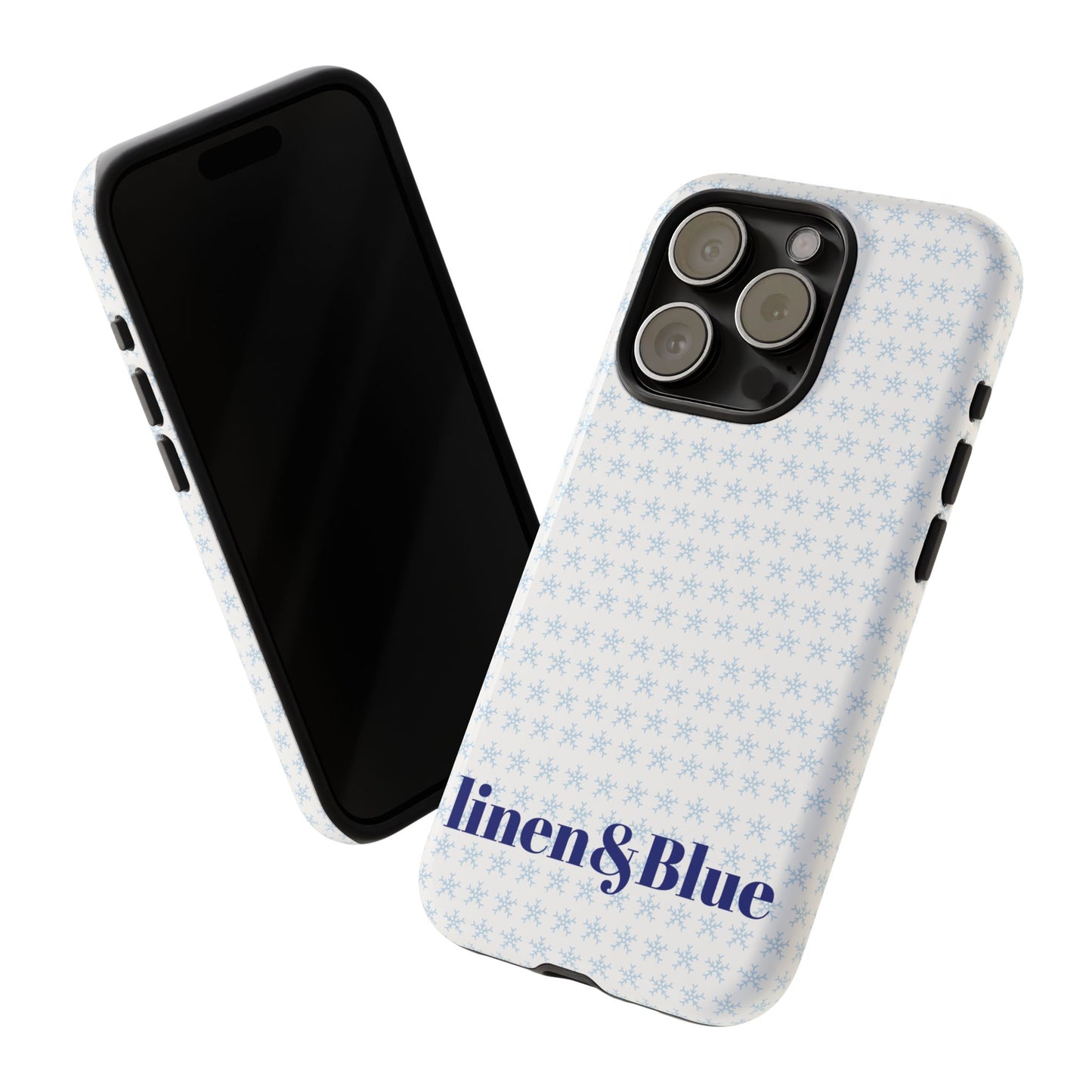 Phone Case – Linen & Blue Star Pattern Protective Cover