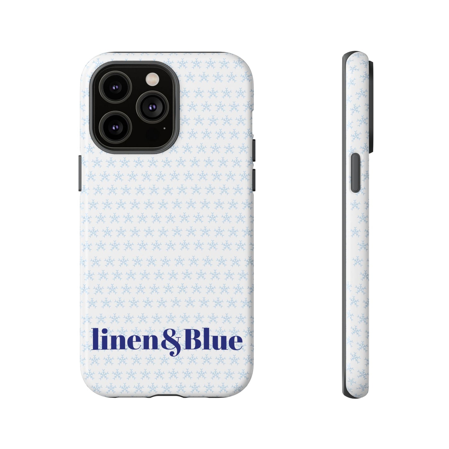 Phone Case – Linen & Blue Star Pattern Protective Cover