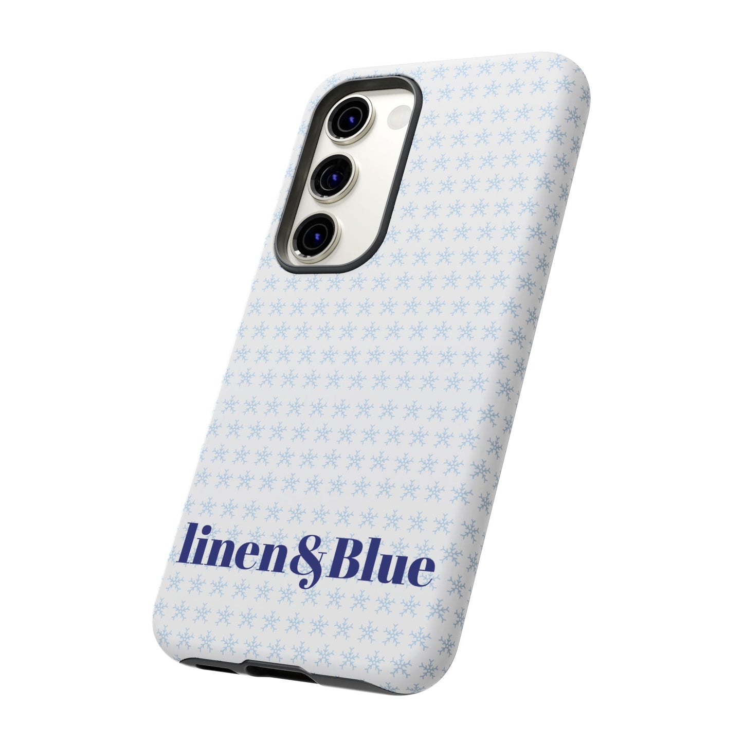 Phone Case – Linen & Blue Star Pattern Protective Cover