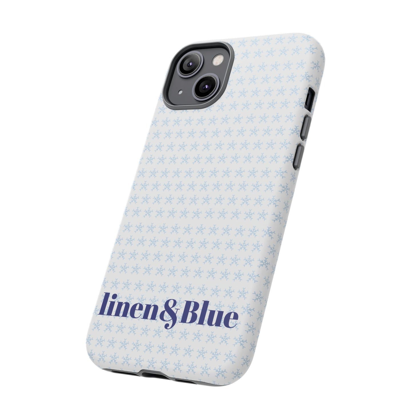 Phone Case – Linen & Blue Star Pattern Protective Cover
