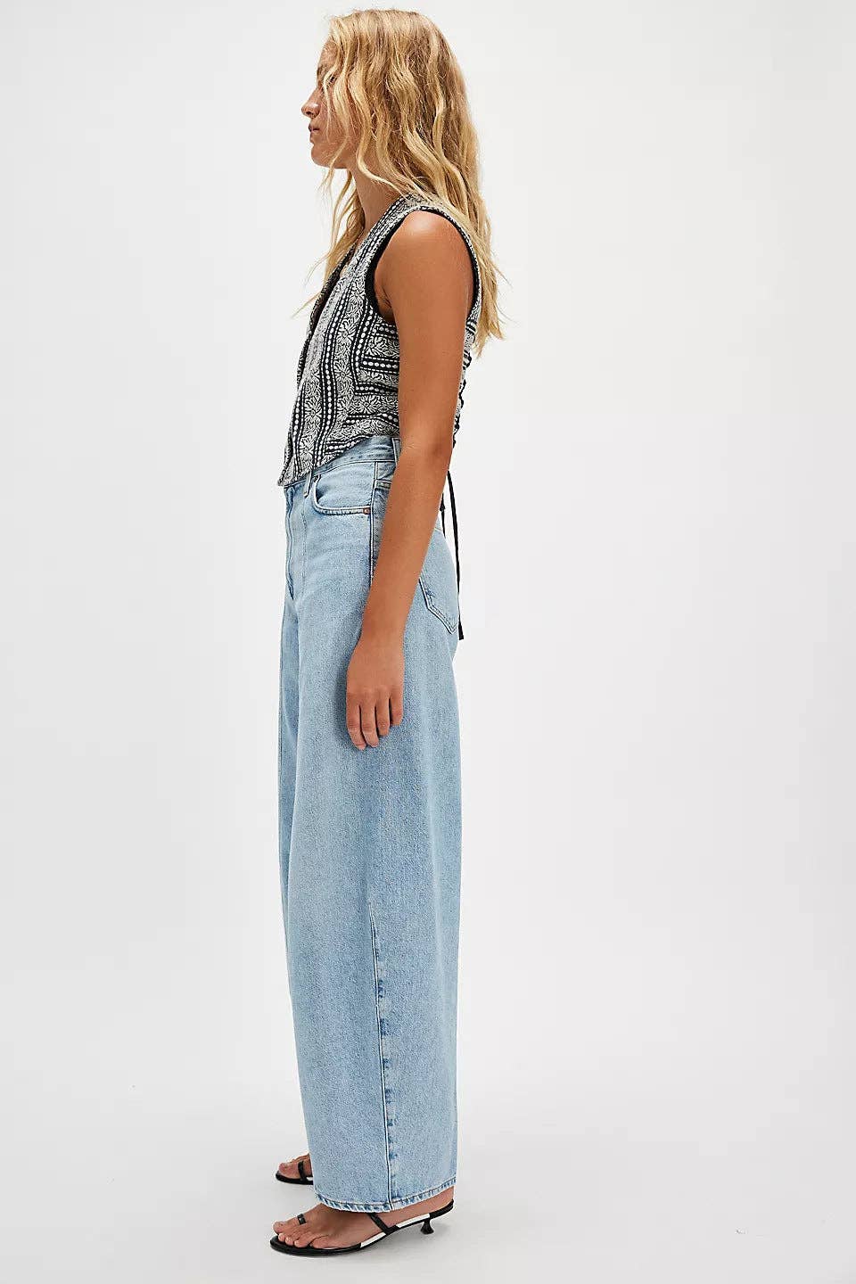 High Waist Denim Pant Washed Loose Jeans DPP3016